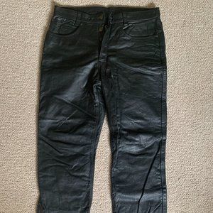 Mens Genuine Leather Pant 5 Pockets Jeans Style Button Fly Model (36 Inch Waist)